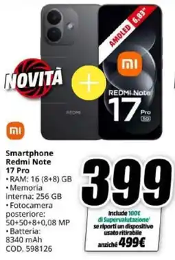 MediaWorld Smartphone Redmi Note 17 Pro offerta