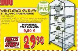 Mondo Brico Serra 4 ripiani con ruote e telo PVC trasparente offerta