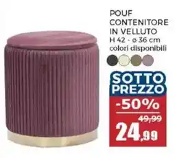 Happy Casa Pouf contenitore in velluto offerta