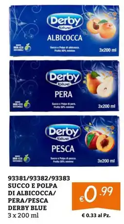 Zona Succo e polpa di albicocca/pera/pesca Derby Blue offerta