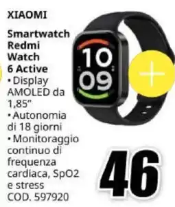 MediaWorld Xiaomi Smartwatch Redmi Watch 6 Active offerta