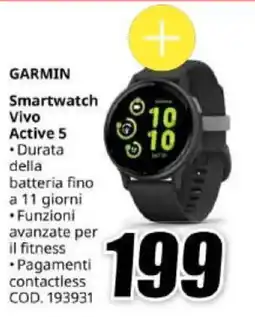 MediaWorld Garmin Smartwatch Vivo Active 5 offerta