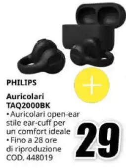 MediaWorld Philips Auricolari TAQ2000BK offerta