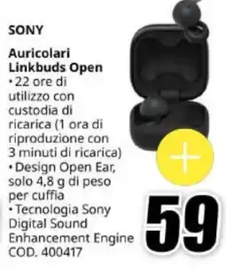 MediaWorld Sony Auricolari Linkbuds Open offerta