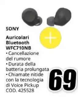 MediaWorld Sony Auricolari Bluetooth WFC710NB offerta