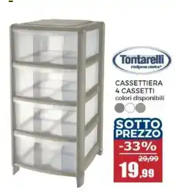 Happy Casa Cassettiera 4 cassetti Tontarelli offerta