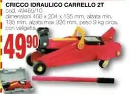 Mondo Brico Cricco idraulico carrello 2t offerta