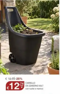 BricoCity Carrello da giardino 60lt offerta