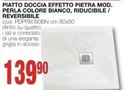 Mondo Brico Piatto doccia effetto pietra mod. perla colore bianco offerta