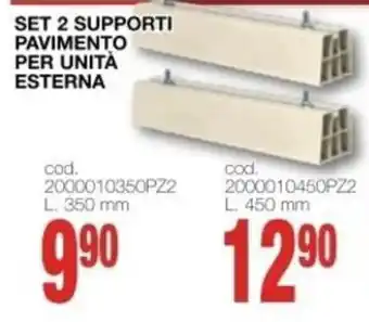 Set 2 supporti pavimento per unità esterna