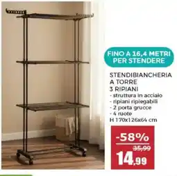 Happy Casa Stendibiancheria a torre 3 ripiani offerta