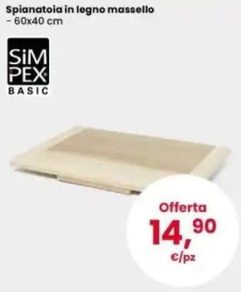 Spianatoia in legno massello Simpex Basic