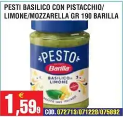 Immenso Cash Pesto basilico con pistacchio Barilla offerta