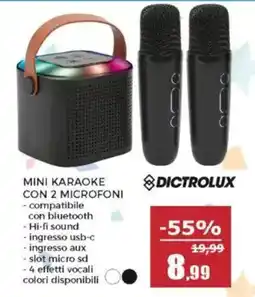 Happy Casa Mini karaoke con 2 microfoni Dictrolux offerta