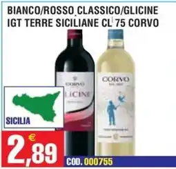 Immenso Cash Vino bianco/rosso classico/glicine Corvo offerta