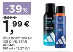 Orvea Deo body spray ice dive, star adidas offerta