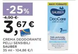 Orvea Crema deodorante pelli sensibili Sauber offerta