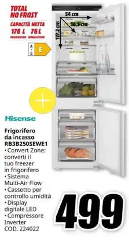 MediaWorld Frigorifero da incasso Hisense offerta