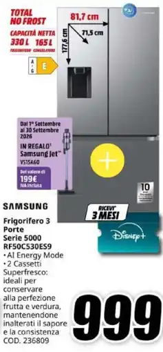 MediaWorld Samsung Frigorifero 3 Porte Serie 5000 offerta