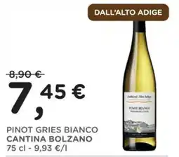Orvea Pinot Gries Bianco Cantina Bolzano offerta