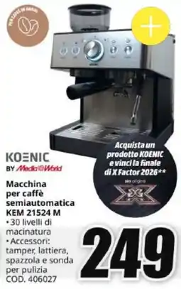 MediaWorld Macchina per caffè semiautomatica KEM 21524 M offerta