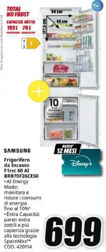 MediaWorld Frigorifero da Incasso F1rst 60 AI offerta