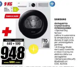 MediaWorld Samsung Asciugatrice Crystal EcoDry offerta