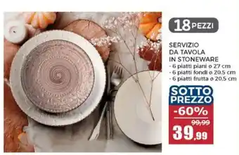 Servizio da tavola in stoneware