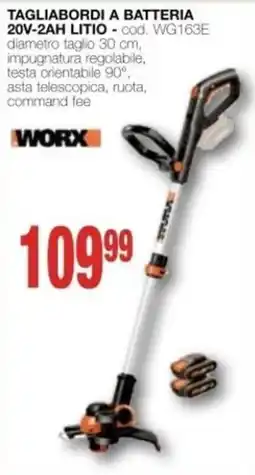 Mondo Brico Tagliabordi a batteria Worx offerta