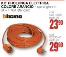 Mondo Brico Kit prolunga elettrica colore arancio - spina grande offerta