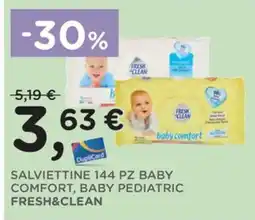 Orvea Salviettine 144 pz baby comfort, baby pediatric fresh&clean offerta