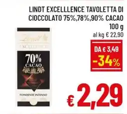 A&O Lindt Excellence Tavoletta di Cioccolato offerta