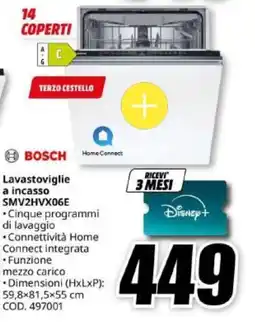 MediaWorld Lavastoviglie a incasso Bosch offerta