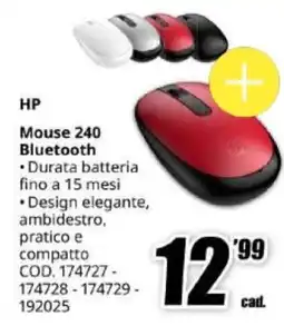 MediaWorld HP Mouse 240 Bluetooth offerta