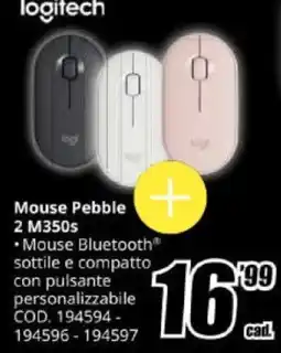 MediaWorld Logitech Mouse Pebble 2 M350s offerta