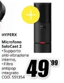 MediaWorld HyperX Microfono SoloCast 2 offerta