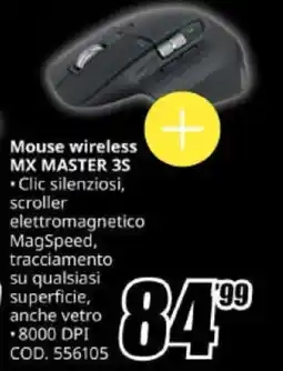 MediaWorld Mouse wireless MX MASTER 3S offerta