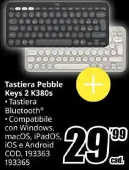 MediaWorld Tastiera Pebble Keys 2 K380s offerta