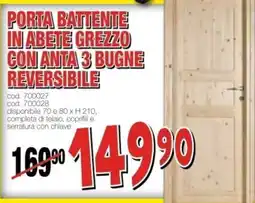 Mondo Brico Porta battente in abete grezzo con anta 3 bugne reversibile offerta