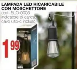 Mondo Brico Lampada led ricaricabile con moschetton offerta