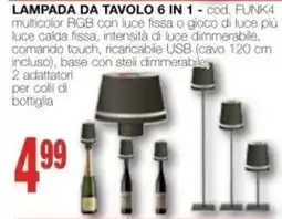 Mondo Brico Lampada da tavolo 6 in 1 - cod. FUNK4 offerta