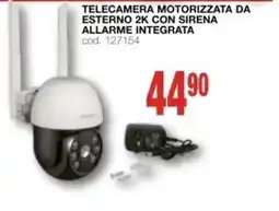 Mondo Brico Telecamera motorizzata da esterno 2K con sirena allarme integrata offerta