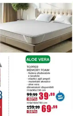 Happy Casa Aloe Vera Topper Memory Foam offerta