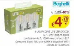 BricoCity Lampadine Lite Led Goccia Beghelli offerta