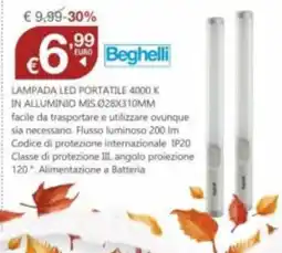 BricoCity Lampada LED portatile Beghelli offerta