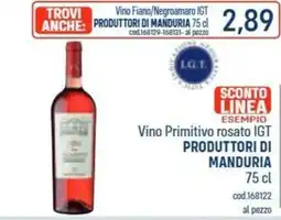 Talento Professional Store Vino Primitivo rosato IGT Produttori di Manduria offerta