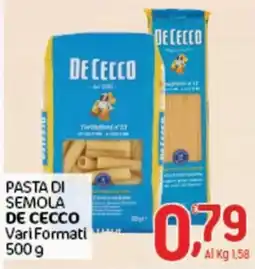 Crai Pasta di semola De Cecco offerta