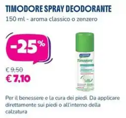 Parafarmacia Più Medical Timodore spray deodorante offerta