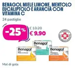 Parafarmacia Più Medical Benagol miele limone, mentolo eucaliptolo e arancia con vitamina c offerta