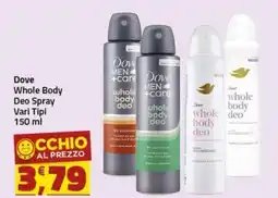 Supermercati Briò Dove Whole Body Deo Spray offerta